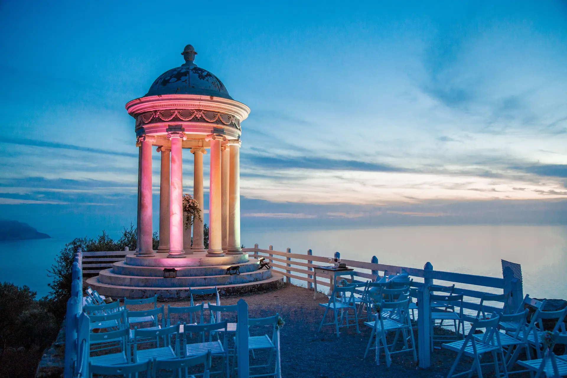 Traumhafte Location für eine Luxushochzeit auf Mallorca mit Blick auf das Meer